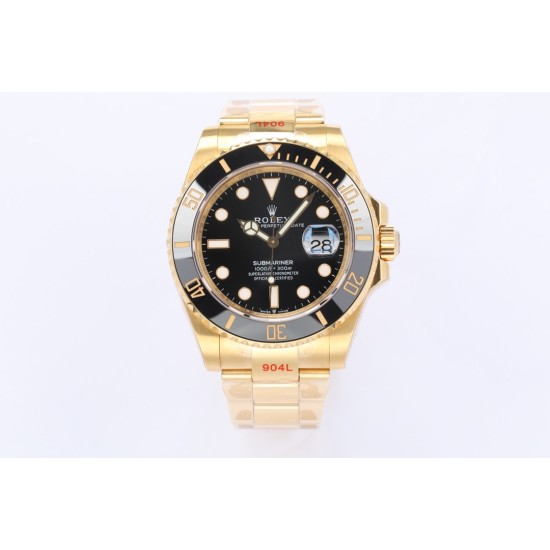 Rolex-Submariner 126618LN 41mm 904L YG/YG Blk EWF A3235