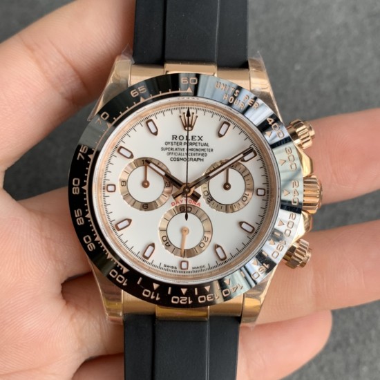 Rolex-Daytona 116515 40mm RG/RU White Dial NOOB SH4130 V3(Gain Weight)