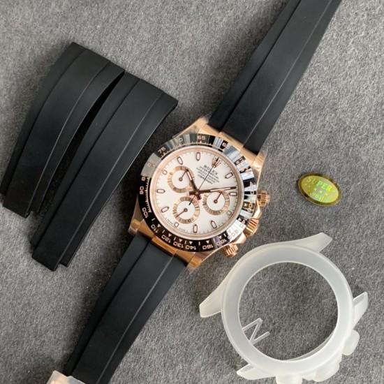 Rolex-Daytona 116515 40mm RG/RU White Dial NOOB SH4130 V3(Gain Weight)