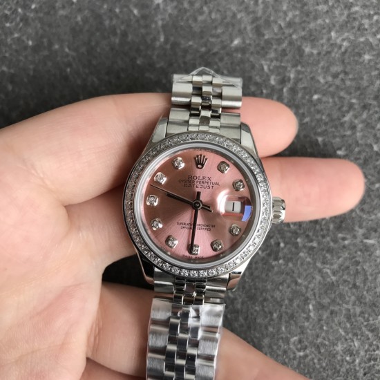 Rolex-Datejust 279139 28mm Jub Dia SS/SS Pink/Dia GSF A2671