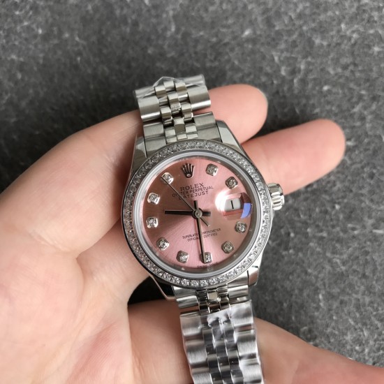 Rolex-Datejust 279139 28mm Jub Dia SS/SS Pink/Dia GSF A2671