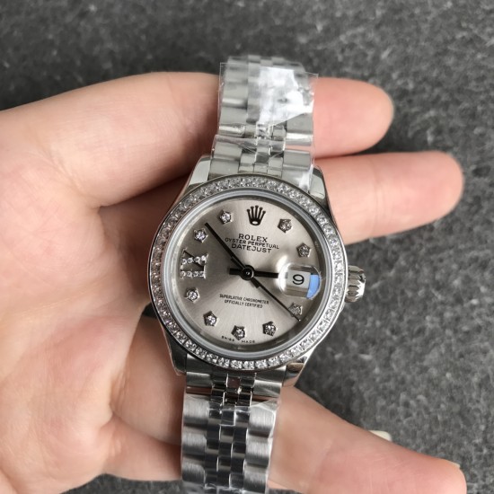 Rolex-Datejust 279174 28mm Jub Dia SS/SS Silver/Diam GSF A2671