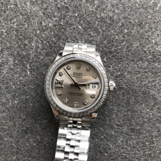 Rolex-Datejust 279174 28mm Jub Dia SS/SS Silver/Diam GSF A2671