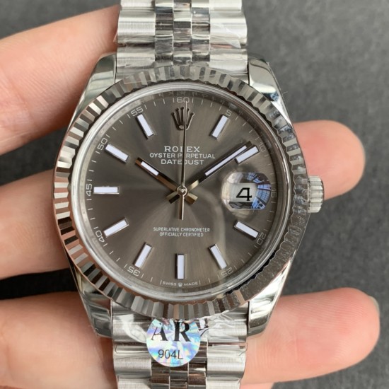 Rolex-Datejust 126334 41mm Jub 904L SS/SS Grey/Stk ARF VR3235