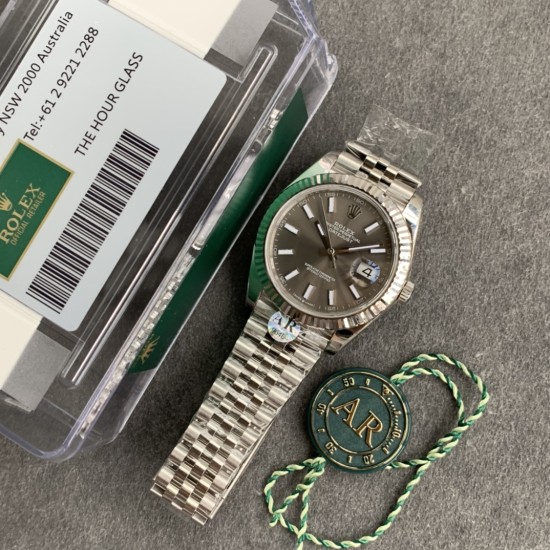 Rolex-Datejust 126334 41mm Jub 904L SS/SS Grey/Stk ARF VR3235
