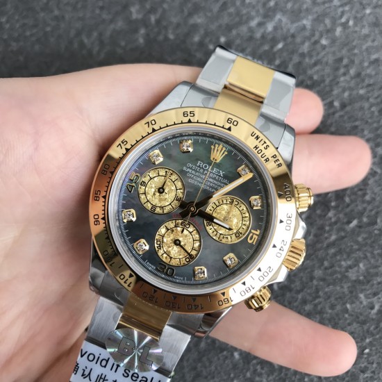 Rolex-Daytona 116503 40MM YG/SS Black/Dia BLSF DD4130