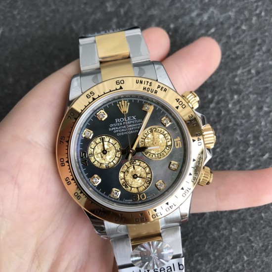 Rolex-Daytona 116503 40MM YG/SS Black/Dia BLSF DD4130