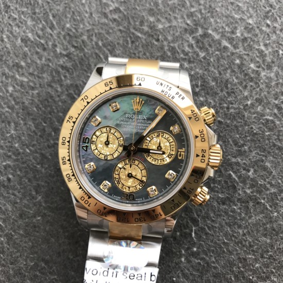 Rolex-Daytona 116503 40MM YG/SS Black/Dia BLSF DD4130