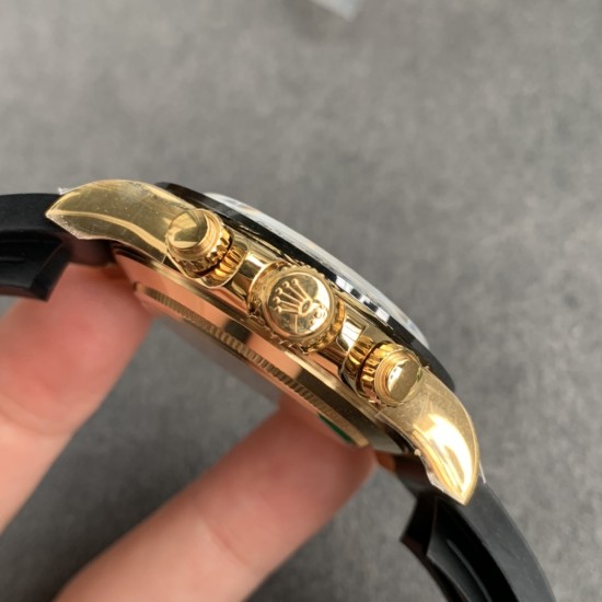 Rolex-Daytona 126518 40mm YG/RU Black/Stk NOOB SH4131 Super Clone