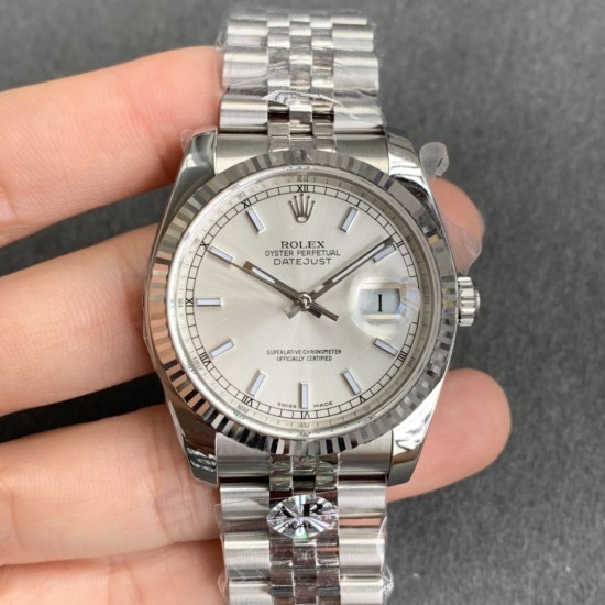 Rolex-Datejust 126234 36mm Jub SS/SS Silver/Stk ARF VR3235