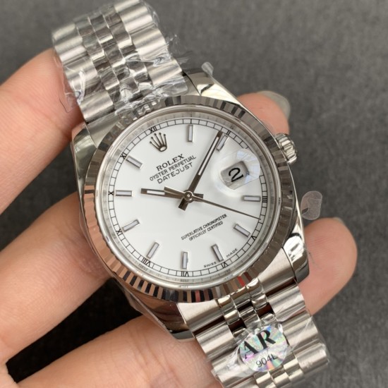 Rolex-Datejust 126234 36mm Jub SS/SS White/Stk ARF VR3235