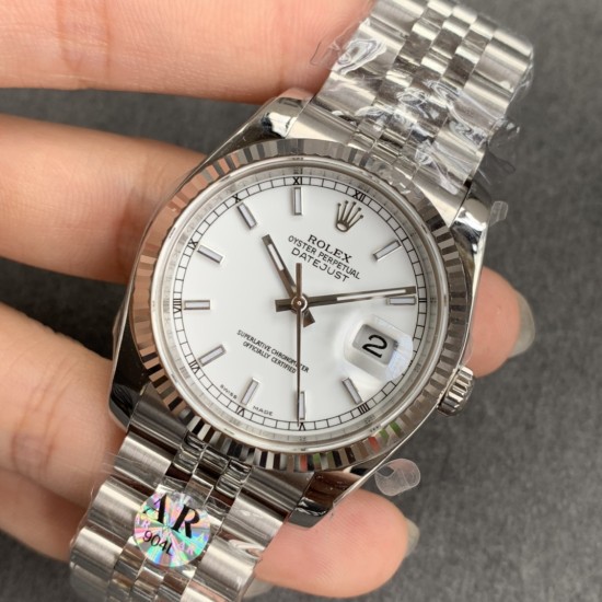 Rolex-Datejust 126234 36mm Jub SS/SS White/Stk ARF VR3235