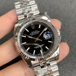 Rolex-Datejust 126234 36mm Jub SS/SS Black/Stk ARF VR3235