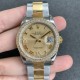 Rolex-DateJust 36mm Oyst Dia 904L YG/SS Gold/Rmn EWF A3235