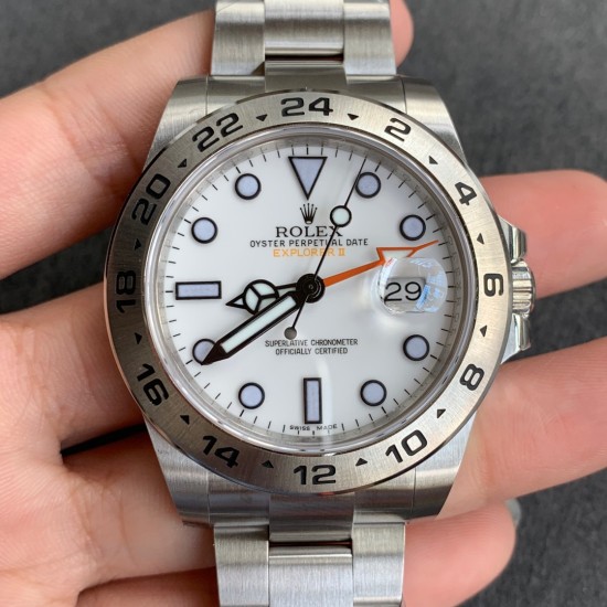 Rolex-Explorer II 216570 904L SS/SS Wht GMF Asia 3187 CHS