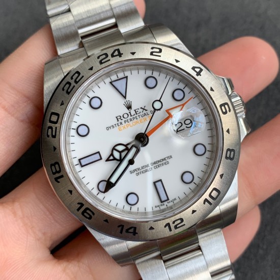 Rolex-Explorer II 216570 904L SS/SS Wht GMF Asia 3187 CHS