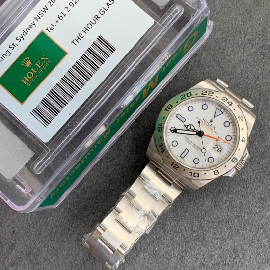 Rolex-Explorer II 216570 904L SS/SS Wht GMF Asia 3187 CHS
