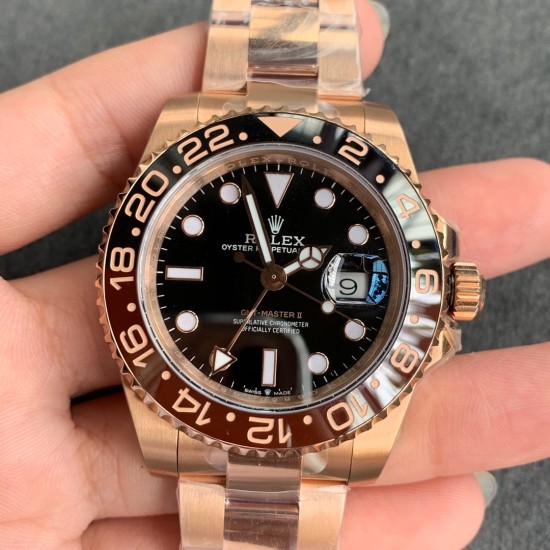 Rolex-GMT Master II 126711 CHNR Rootbeer RG/RG Black Dial GMF VR3186