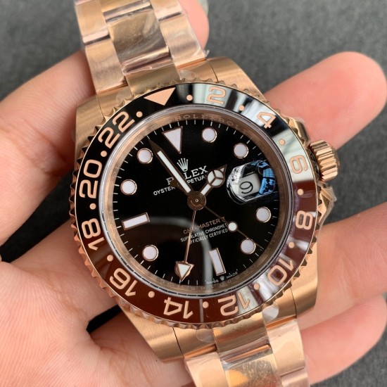 Rolex-GMT Master II 126711 CHNR Rootbeer RG/RG Black Dial GMF VR3186