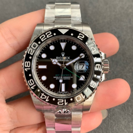 Rolex-GMT II 116710LN 904L SS/SS Blk ARF Asia 3186 CHS