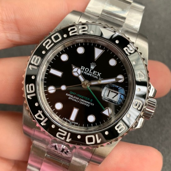 Rolex-GMT II 116710LN 904L SS/SS Blk ARF Asia 3186 CHS