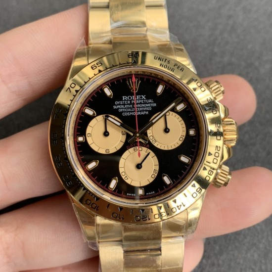Rolex-Daytona 116508 YG/YG Black Dial 904L NOOB SA4130