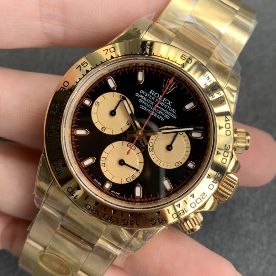 Rolex-Daytona 116508 YG/YG Black Dial 904L NOOB SA4130