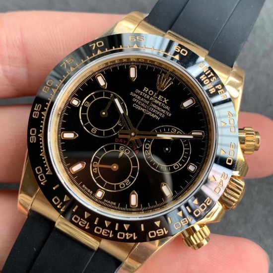 Rolex-Daytona 116518 40mm YG/RU Black Dial NOOB SA4130