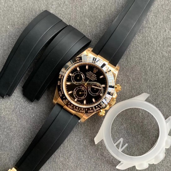 Rolex-Daytona 116518 40mm YG/RU Black Dial NOOB SA4130