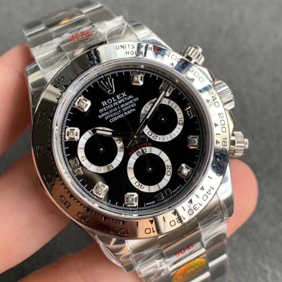 Rolex-Daytona 116509 40mm SS/SS Black/Dia NOOB SA4130