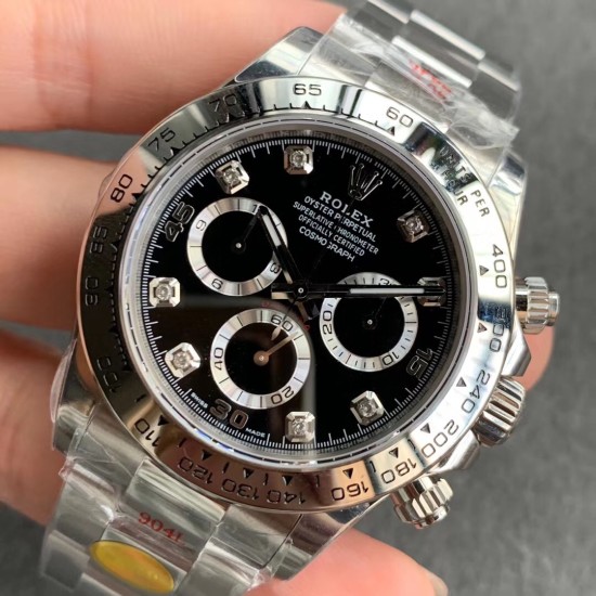 Rolex-Daytona 116509 40mm SS/SS Black/Dia NOOB SA4130