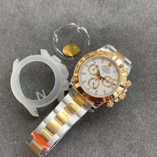 Rolex-Daytona 126503 40mm YG/SS White/Stk NOOB SH4131 Super Clone
