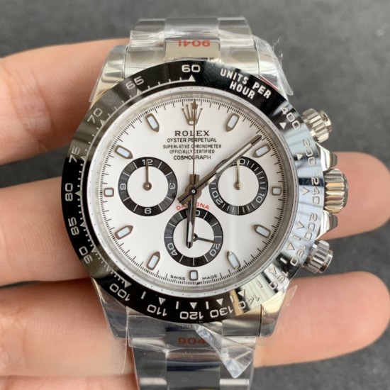 Rolex-Daytona 126500 40mm SS/SS White Dial NOOB SH4130 Super Clone