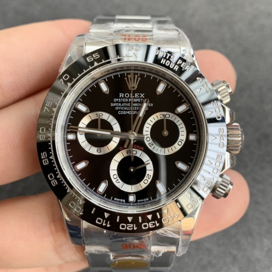 Rolex-Daytona 126500 40mm SS/SS Black Dial NOOB SH4130 Super Clone