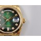 Rolex-DayDate 36mm Flt Pres YG/YG Green Diam EWF A3255 Mod