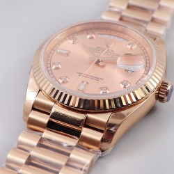 Rolex-DayDate 36mm Flt Pres RG/RG RG Diam EWF A3255 Mod