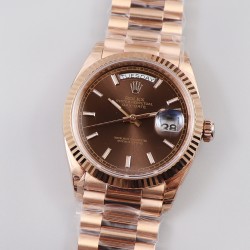 Rolex-DayDate 36mm Flt Pres RG/RG Brown EWF A3255 Mod