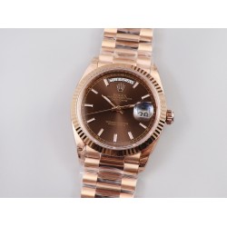 Rolex-DayDate 36mm Flt Pres RG/RG Brown EWF A3255 Mod