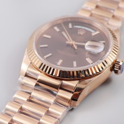 Rolex-DayDate 36mm Flt Pres RG/RG Brown EWF A3255 Mod