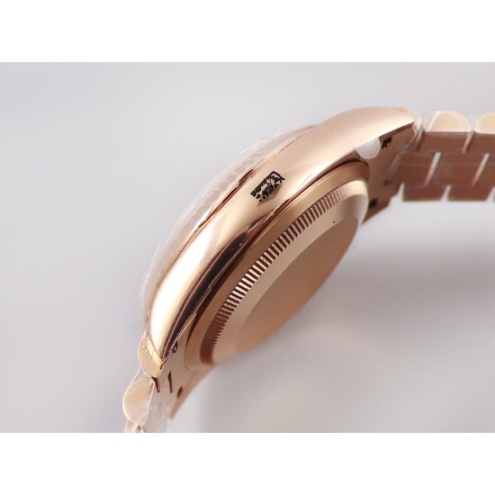 Rolex-DayDate 36mm Flt Pres RG/RG Brown EWF A3255 Mod