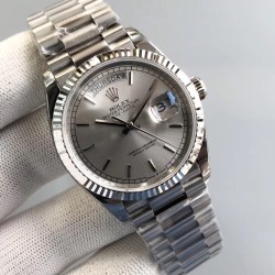 Rolex-DayDate 128239 36mm SS/SS Grey/Stk EWF V2 A3255(Gain Weight)