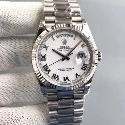 Rolex-DayDate 228239 36mm SS/SS White/Rmn JDF V4 VR3255 (Gain Weight)