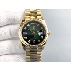 Rolex-DayDate 128238 36mm YG/YG Green/Dia QF V3 VR3255(Gain Weight)