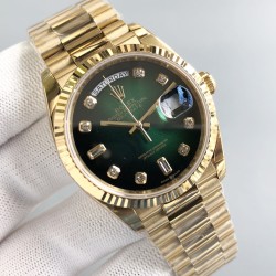 Rolex-DayDate 128238 36mm YG/YG Green/Dia QF V3 VR3255(Gain Weight)