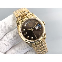 Rolex-DayDate 128238 36mm YG/YG Brown/Dia QF V3 VR3255(Gain Weight)