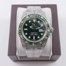 Rolex-Submariner Diamond 904L SS/SS Green Dial A3135
