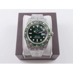 Rolex-Submariner Diamond 904L SS/SS Green Dial A3135