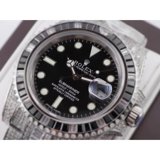 Rolex-Submariner Diamond 904L SS/SS Black Dial A3135