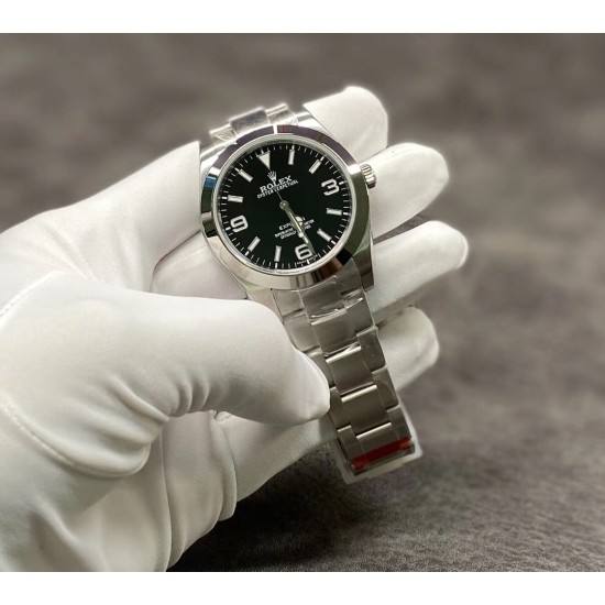 Rolex-Airking 116900 40mm 904L SS/SS Black/Num JDF SA3131