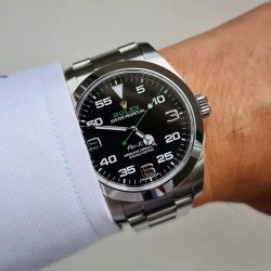Rolex-Airking 126900 40mm 904L SS/SS Black/Num JVSF VR3230